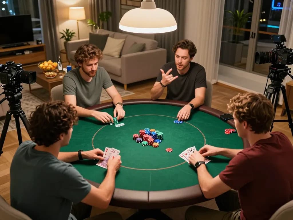 Engaging poker night at home showcasing best widget store's essential accessories for winning gameplay.
