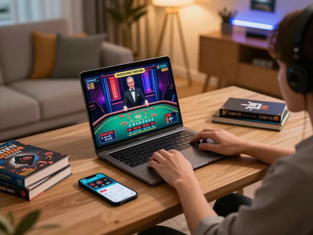Engaging in online gaming on lc88 trang chu with vibrant display and strategic approach at home