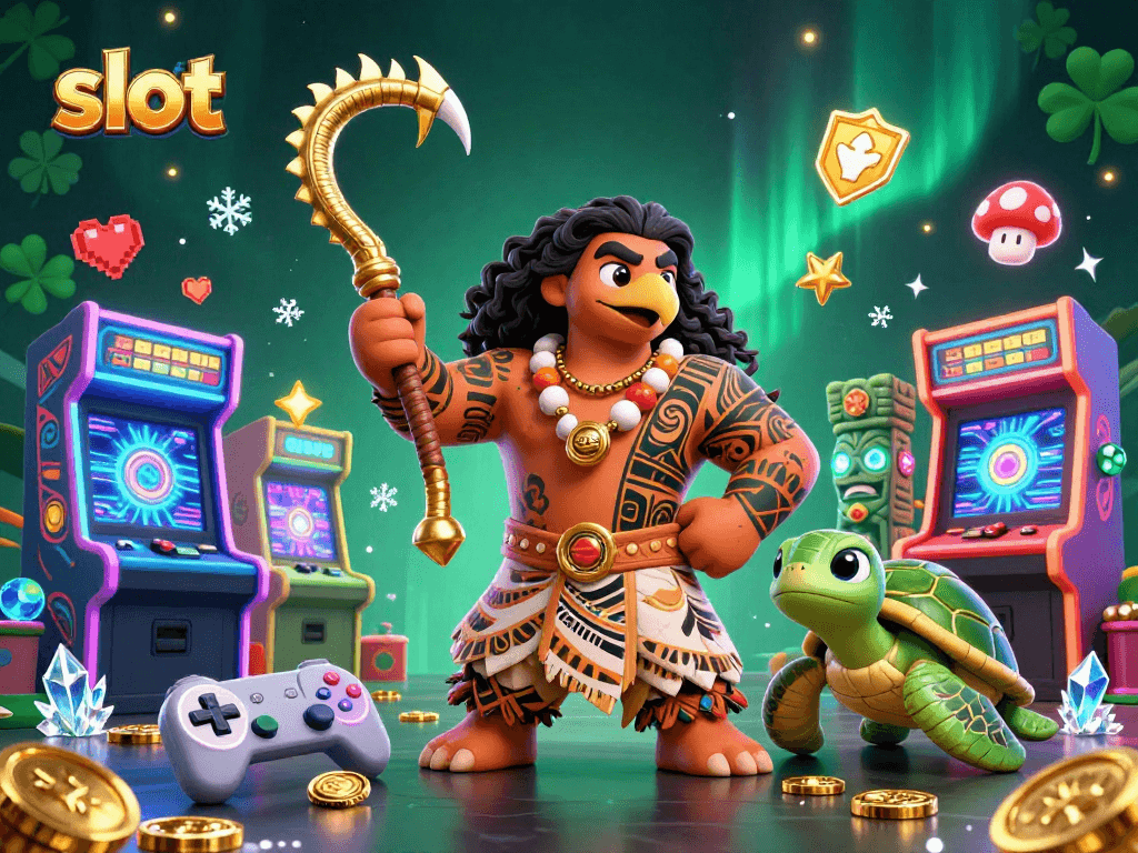 Experience the excitement of slot games with a vibrant scene featuring a hawk demigod and energetic gaming elements.