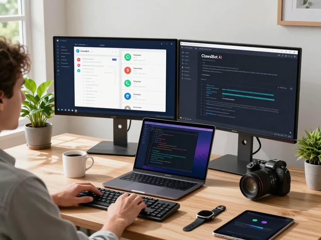 Engaging workspace with ClawdBot AI in action, showcasing productivity tools and integrations for seamless task management.