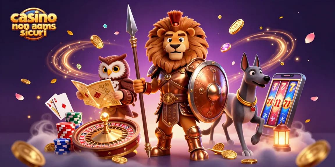 Gioca nei migliori casino non aams sicuri con jackpot e bonus esclusivi in un'illustrazione 3D.