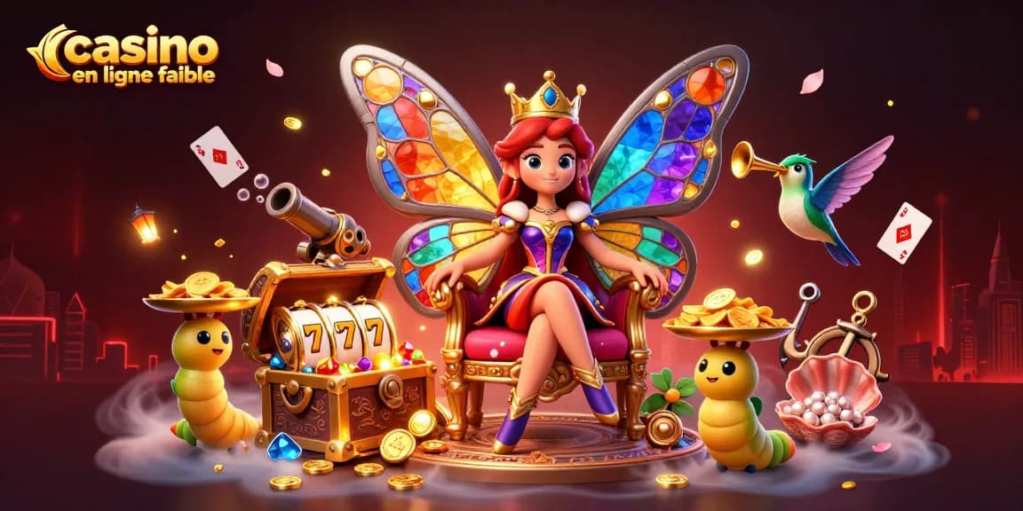 Jouer sur un casino en ligne fiable avec une reine papillon et des éléments de jeu mémorables.