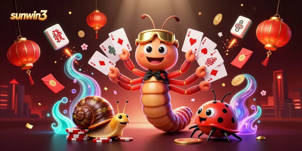Experience the excitement of sunwin3 with a vibrant 3D casino scene featuring amazing characters and elements.