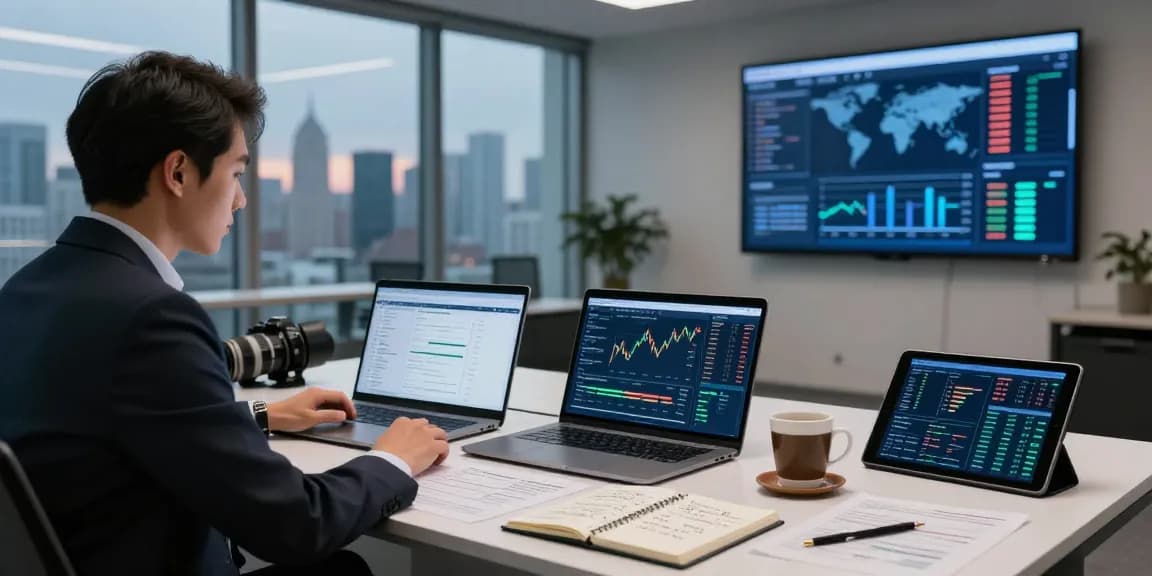 In-depth analysis of financial crime intelligence data in a corporate office environment.