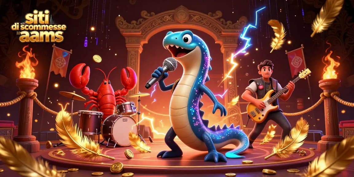 Scommetti sui migliori siti di scommesse non aams con un'elegante scena subacquea di un DJ elettrico e band, circondati da effetti spettacolari.