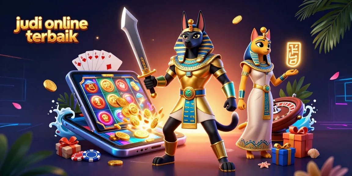 Menangkan hadiah dengan judi online terbaik di antara karakter Anubis dan Bastet dalam permainan slot.
