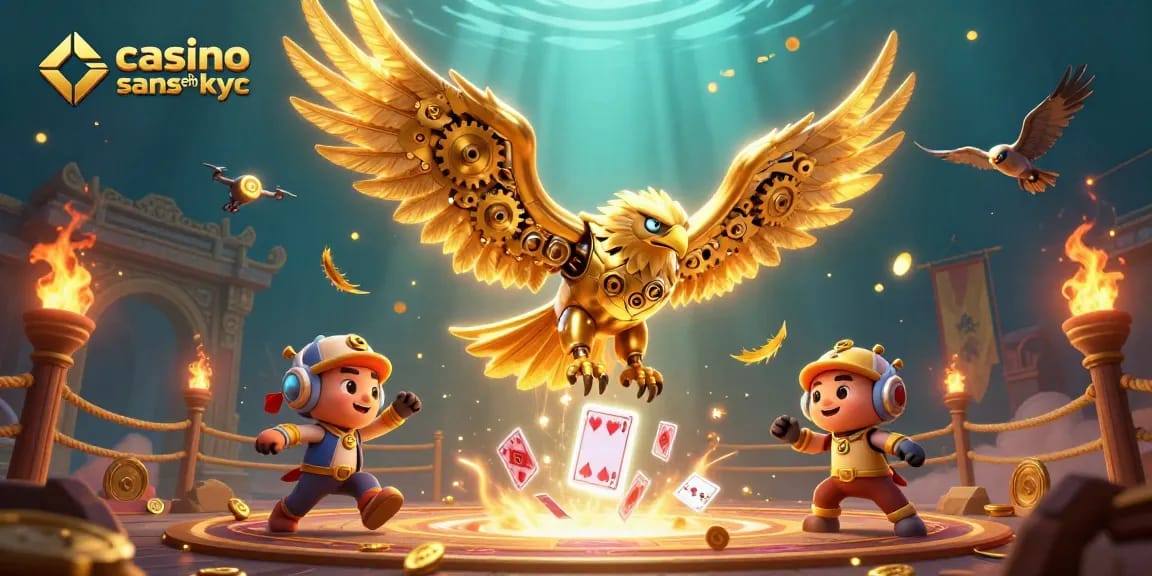 Profitez de l'action avec le casino en ligne sans KYC au milieu d'une scène vibrante et dynamique.