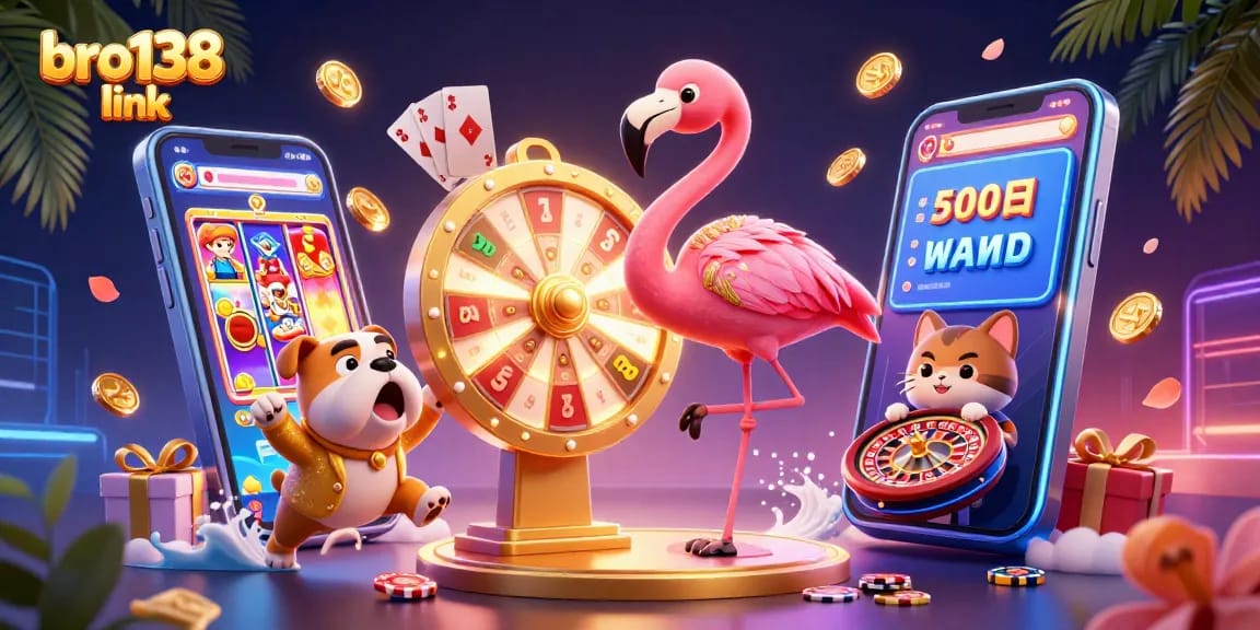 Engage with the bro138 link for exciting slot games, showcasing a vibrant casino atmosphere.