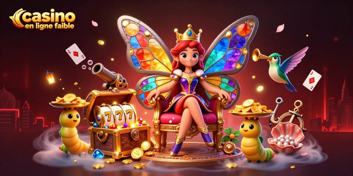 Jouer sur un casino en ligne fiable avec une reine papillon et des éléments de jeu mémorables.