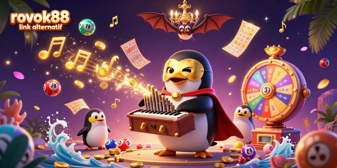 Join the action at rokok88 link alternatif with golden coins and vibrant gaming elements in a festive casino scene.