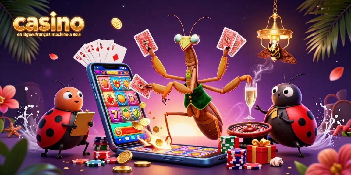 Jouer aux machines à sous dans un casino en ligne français, avec jackpots et rouleaux colorés.