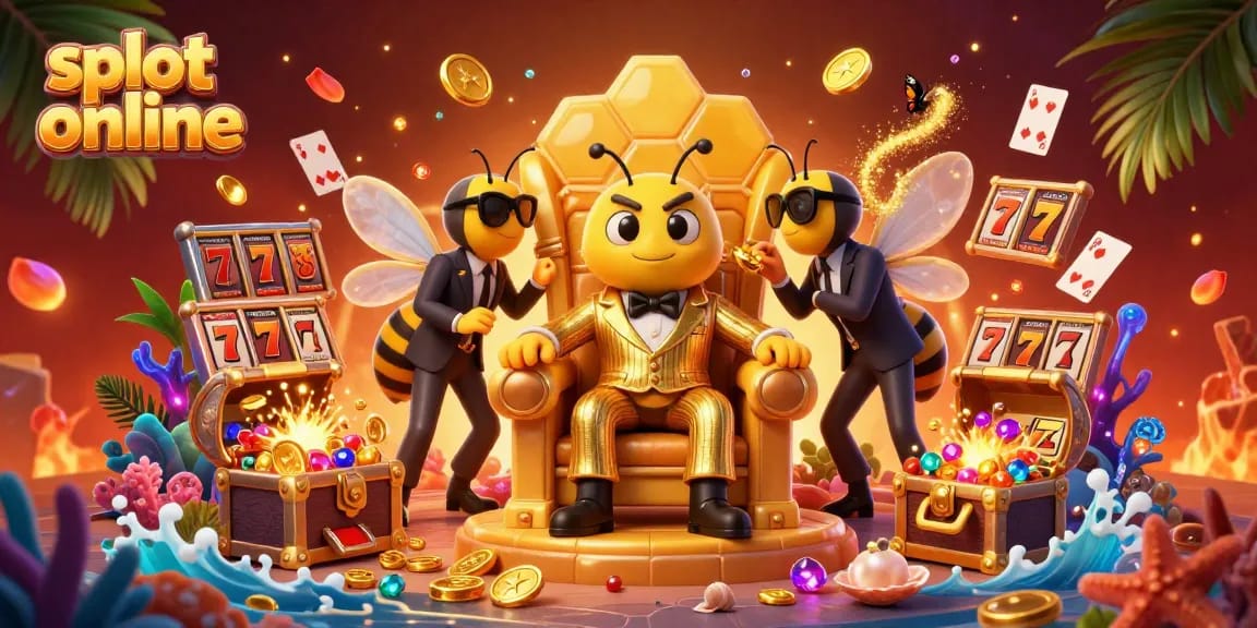 Experience the thrill of slot online gaming in this vibrant 3D cartoon illustration filled with exciting elements.