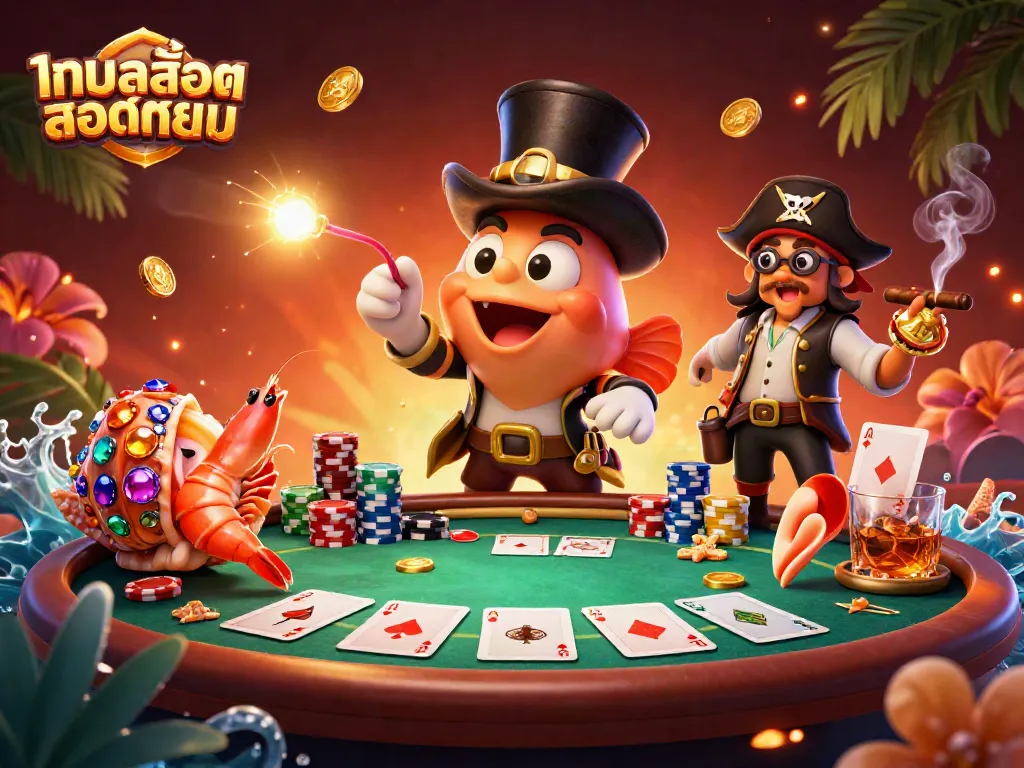 Win big with popular slot games: engaging scene showcasing a vibrant casino atmosphere, featuring adorable sea creatures.