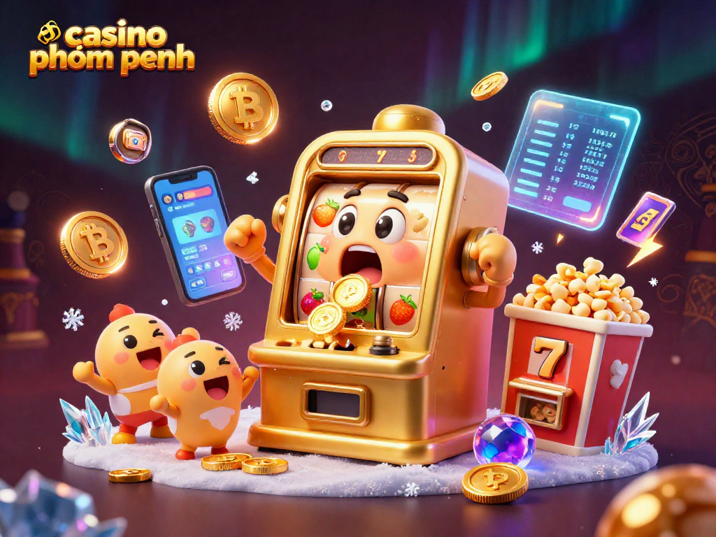 Spin the jackpot at casino phnom penh with dynamic slot machines and vibrant cryptocurrency visuals.