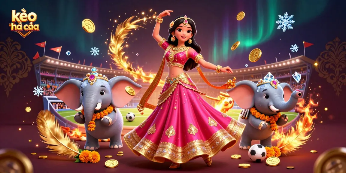 Bet on kèo nhà cái with vibrant illustration of a traditional dancer and sports elements.