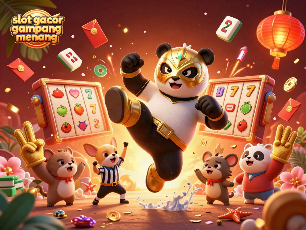 Experience the excitement of slot gacor gampang menang with a vibrant 3D casino scene featuring lively characters and dynamic game elements.