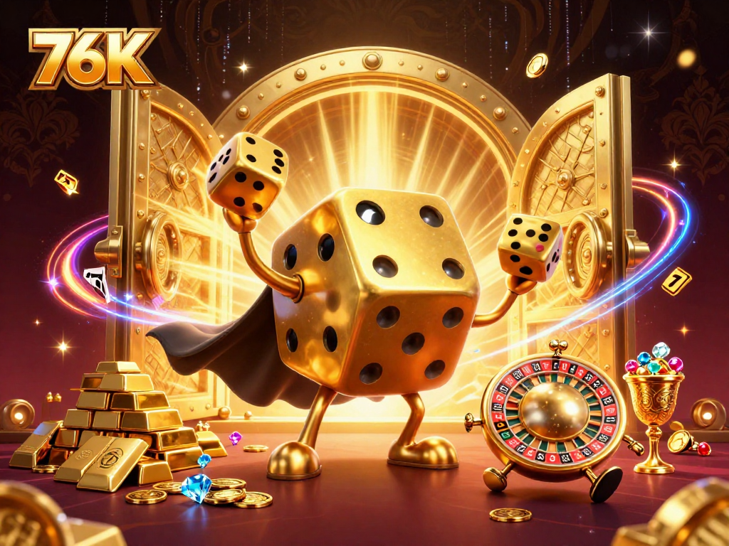 Jogue com 76K e descubra tesouros em um cassino 3D animado e vibrante.