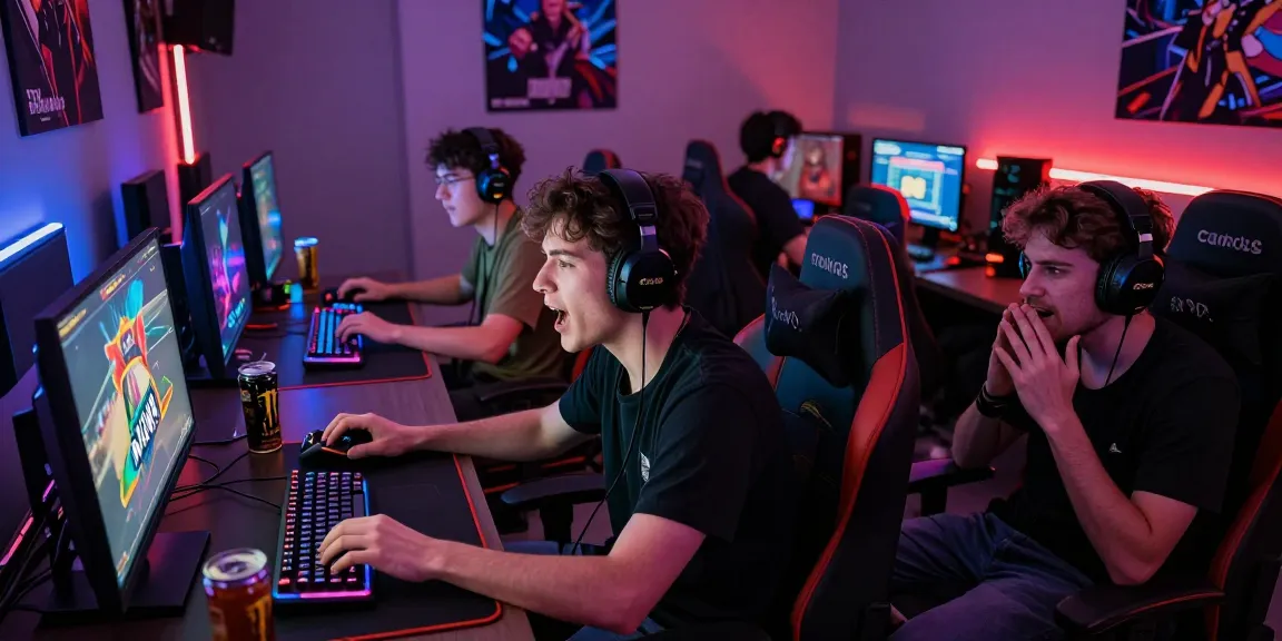 Engaging gaming experience showcasing friends playing rokok88 rtp in a vibrant, immersive setting with modern setups.