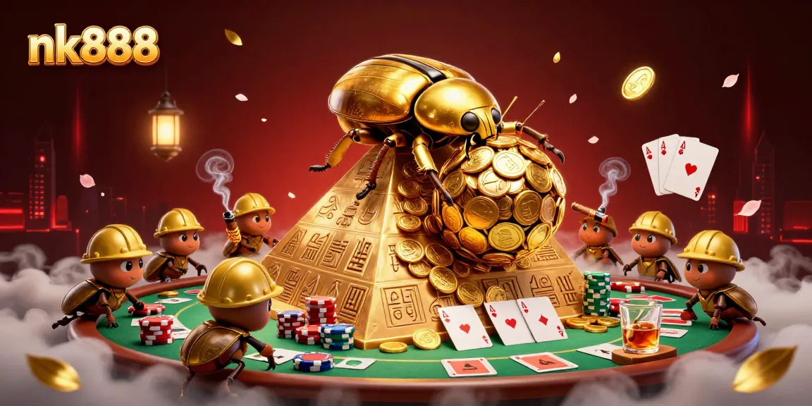 Engage with nk888’s vibrant casino experience as golden coins roll and poker chips soar.